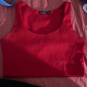 love this red cropped goes with a lot